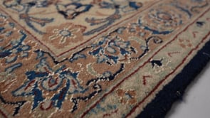 Persian Rug Nain Handmade Area Traditional 7'10"x12'0" (8x12) Whites/Beige Blue Floral Design #35797
