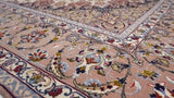 Persian Rug Isfahan Handmade Area Traditional 8'4"x12'0" (8x12) Whites/Beige Blue Floral Design #35834