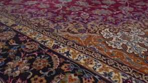 Persian Rug Isfahan Handmade Area Traditional 8'4"x12'3" (8x12) Red Blue Floral Design #35925