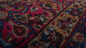 Persian Rug Lavar Kerman Handmade Area Antique Traditional 8'10"x11'10" (9x12) Pink Whites/Beige Floral All Over Design Design #36012