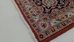 Persian Rug Kashan Handmade Area Traditional 7'11"x11'8" (8x12) Red Blue Toranj Mehrab Design #36128