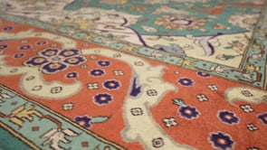 Persian Rug Tabriz Handmade Area Traditional 7'10"x11'3" (8x11) Green Floral Design #16893