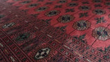 Oriental Rug Pakistani Handmade Area Tribal 9'3"x11'1" (9x11) Pink Bokhara Elephant Foot Design #18724