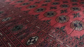Oriental Rug Pakistani Handmade Area Tribal 9'3"x11'1" (9x11) Pink Bokhara Elephant Foot Design #18724