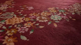 Oriental Rug Chinese Handmade Area Traditional 8'11"x11'5" (9x11) Pink Open Floral Nichols Design #26172