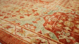 Oriental Rug Pakistani Handmade Area Transitional Tribal 8'0"x11'3" (8x11) Red Yellow/Gold Mamluk Design #30339