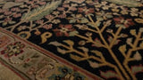 Oriental Rug Indian Handmade Area Transitional 9'4"x12'3" (9x12) Whites/Beige Black Green Jaipur Floral Design #32518