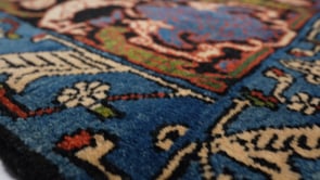 Persian Rug Heriz Handmade Area Tribal Vintage 9'0"x12'0" (9x12) Red Blue Geometric Design #33975