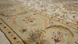 Oriental Rug Indian Handmade Area Transitional 8'9"x11'9" (9x12) Whites/Beige Green Jaipur Floral Design #34117