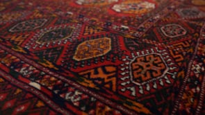 Persian Rug Turkmen Handmade Area Tribal 9'8"x11'6" (10x12) Red Bokhara Elephant Foot Design #34757