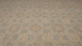 Oriental Rug Afghan Handmade Area Neutral Transitional 9'2"x11'9" (9x12) Whites/Beige Blue Floral Design #35604
