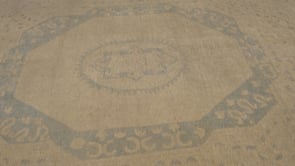 Oriental Rug Pakistani Handmade Area Neutral Transitional 8'10"x11'10" (9x12) Whites/Beige Blue Khotan Design #35730
