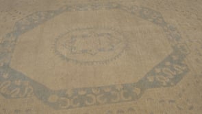 Oriental Rug Pakistani Handmade Area Neutral Transitional 8'10"x11'10" (9x12) Whites/Beige Blue Khotan Design #35730