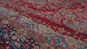 Persian Rug Kerman Handmade Area Traditional 8'8"x11'6" (9x12) Red Blue Floral Design #35784