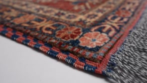 Oriental Rug Afghan Handmade Area Transitional Tribal 9'0"x12'2" (9x12) Red Blue Kazak Design #35830