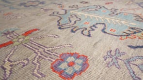Oriental Rug Pakistani Handmade Area Transitional 9'4"x11'11" (9x12) Gray Blue Purple Oushak Design #36068