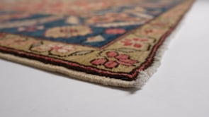 Oriental Rug Afghan Handmade Area Transitional Tribal 9'5"x12'0" (9x12) Red Blue Heriz Design #36094