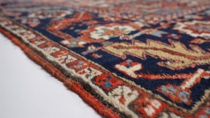 Persian Rug Heriz Handmade Area Antique Tribal 8'0"x11'5" (8x11) Red Geometric Design #36134