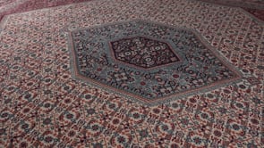 Oriental Rug Indian Handmade Area Traditional 8'8"x11'8" (9x12) Whites/Beige Red Bijar Herati Design #13412