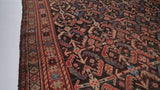 Persian Rug Shiraz Handmade Runner Antique Tribal 4'5"x11'1" (4x11) Blue Red Geometric Design #27743