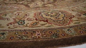 Oriental Rug Indian Handmade Round Transitional 8'4"x8'4" (8x8) Brown Whites/Beige Floral Design #33171