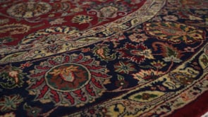 Oriental Rug Indian Handmade Round Traditional 8'1"x8'0" (8x8) Red Blue Floral Design #33545