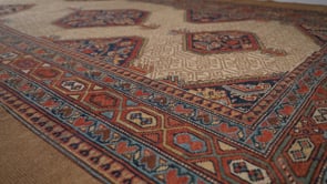 Persian Rug Sarab Handmade Area Runner Antique Tribal 6'8"x12'3" (7x12) Whites/Beige Blue Geometric Design #34521