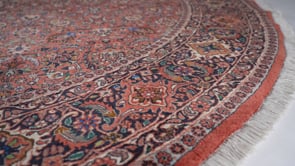 Persian Rug Bijar Handmade Round Traditional 8'4"x8'4" (8x8) Red Floral Design #34874