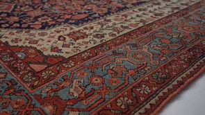 Persian Rug Malayer Handmade Area Antique Tribal 6'5"x12'7" (6x13) Blue Red Geometric Design #34966