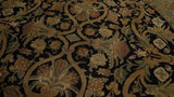 Oriental Rug Indian Handmade Round Transitional 8'0"x8'0" (8x8) Whites/Beige Black Jaipur Floral Design #35651