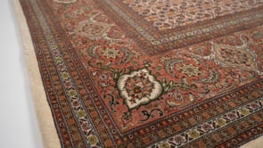 Persian Rug Tabriz Handmade Area Traditional 9'10"x12'10" (10x13) Whites/Beige Pink Mahi Fish Design #23817