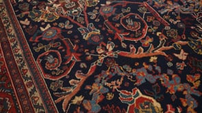 Persian Rug Mahal Handmade Area Antique Tribal 10'2"x12'7" (10x13) Blue Red Mostofi Floral Design #26750