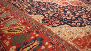 Persian Rug Farahan Handmade Area Traditional 10'6"x13'5" (11x13) Red Blue Green Floral Design #30605