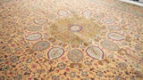 Persian Rug Tabriz Handmade Area Traditional 9'10"x13'5" (10x13) Whites/Beige Orange Sheikh Safi Floral Design #31741