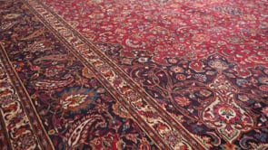 Persian Rug Mashhad Handmade Area Traditional 10'1"x13'1" (10x13) Red Floral Design #31893
