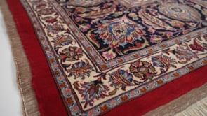 Persian Rug Mashhad Handmade Area Traditional 9'11"x13'0" (10x13) Red Blue Floral Design #31894
