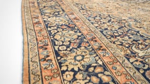 Persian Rug Mashhad Handmade Area Antique Traditional 10'4"x13'4" (10x13) Orange Blue Floral Design #32275
