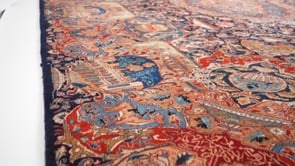 Persian Rug Kashmar Handmade Area Traditional 10'0"x13'0" (10x13) Blue Historical Pictorial Design #33604