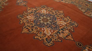 Persian Rug Tabriz Handmade Area Traditional 9'8"x13'4" (10x13) Orange Brown Floral Haji Jalili Design #33903