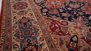 Persian Rug Tabriz Handmade Area Traditional 9'10"x13'2" (10x13) Red Blue Whites/Beige Floral Design #33974