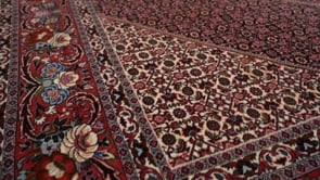 Persian Rug Bijar Handmade Area Traditional 9'11"x12'11" (10x13) Red Blue Whites/Beige Herati Design #34544