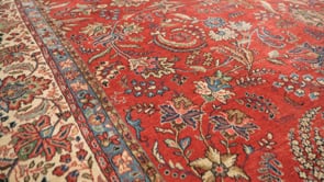 Persian Rug Sarouk Handmade Area Traditional 9'11"x12'11" (10x13) Red Floral Design #34545