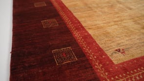 Persian Rug Gabbeh Handmade Area Tribal 9'10"x12'4" (10x12) Red Yellow/Gold Open Plain Design #34608