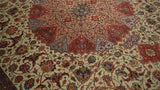 Persian Rug Tabriz Handmade Area Traditional 10'0"x13'6" (10x14) Green Red Dome Floral Design #34698