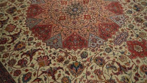 Persian Rug Tabriz Handmade Area Traditional 10'0"x13'6" (10x14) Green Red Dome Floral Design #34698