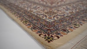 Persian Rug Isfahan Handmade Area Traditional 9'7"x13'3" (10x13) Whites/Beige Red Floral Design #35538