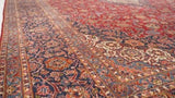 Persian Rug Kashan Handmade Area Traditional 10'9"x14'10" (11x15) Red Blue Toranj Mehrab Floral Design #35882