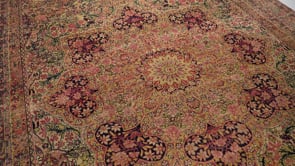 Persian Rug Kermanshah Handmade Area Antique Traditional 9'2"x14'3" (9x14) Whites/Beige Pink Floral Design #35907