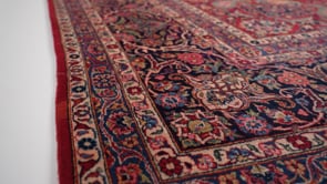 Persian Rug Kashan Handmade Area Traditional 10'7"x14'9" (11x15) Red Blue Floral Design #35996