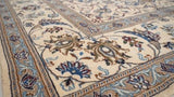 Persian Rug Kashmar Handmade Area Traditional 9'6x12'7 (10x13) Whites/Beige Blue Floral Design #36150
